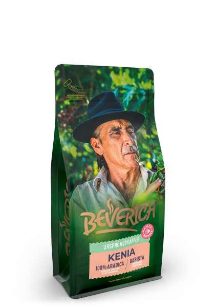 Beverich PREMIUM Ursprungskaffee KENIA, ganze Bohne, 100% Arabica, single origin, Sortenrein, Barista Trommelröstung, 250g