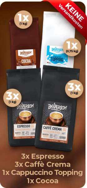 BEVERICH - Business Paket - Café Créma, Espresso, Cocoa & Cappuccino Topping
